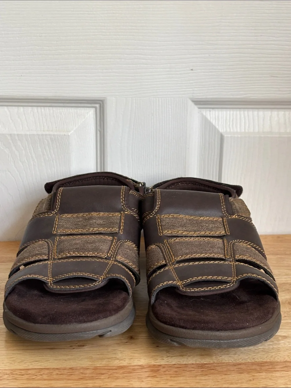 Skechers Mens Brown Strappy Fisherman Sandals Size 12 Memory Foam Relaxed Fit